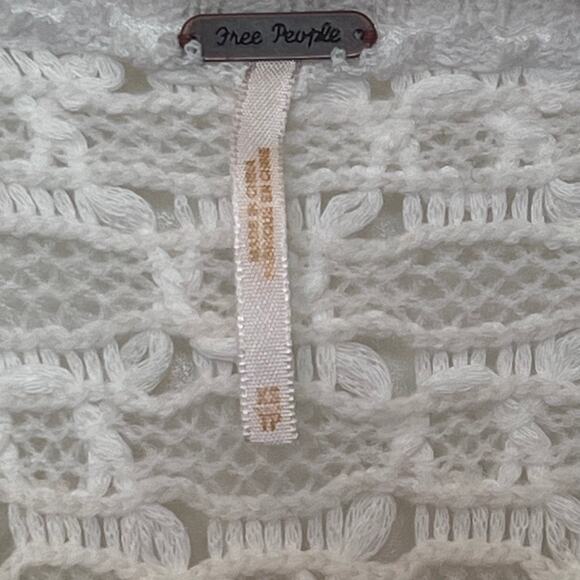 Free People Ivory Crocheted Top / Sweater, Women's Size XS - Picture 5 of 8
